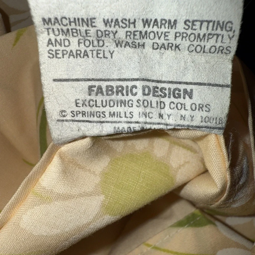 Vintage Morgan Jones Dainty Daisies Flat Sheet 1 Pillowcase Peach Floral 92X82